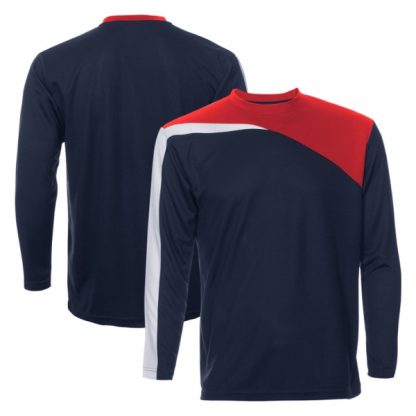APP0179 Quick Dry Round Neck Long Sleeve T-shirt - Navy/Red/White