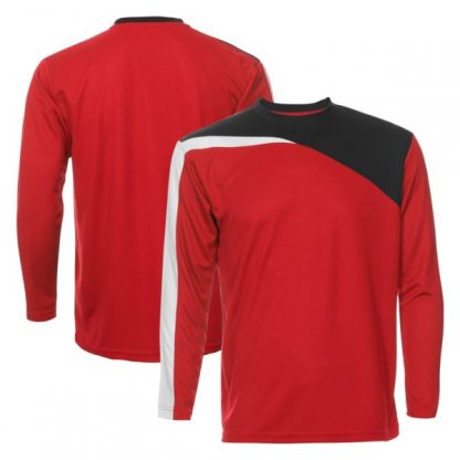 APP0179 Quick Dry Round Neck Long Sleeve T-shirt - Red/Black/White