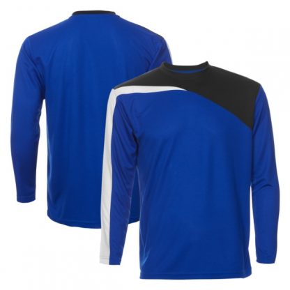 APP0179 Quick Dry Round Neck Long Sleeve T-shirt - Royal/Black/White