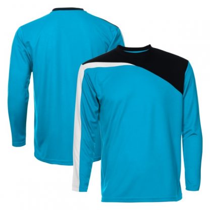APP0179 Quick Dry Round Neck Long Sleeve T-shirt - Sea Blue/Navy/White
