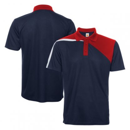 APP0180 Quick Dry Polo T-shirt - Navy/Red/White