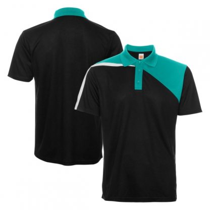 APP0180 Quick Dry Polo T-shirt - Black/Emerald/White