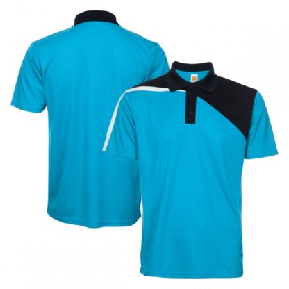 APP0180 Quick Dry Polo T-shirt - Sea Blue/Navy/White