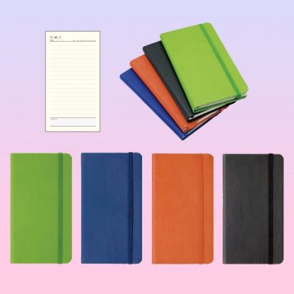 ORN0119 Moto Note Book with Rubber Band – A6 PU Cover