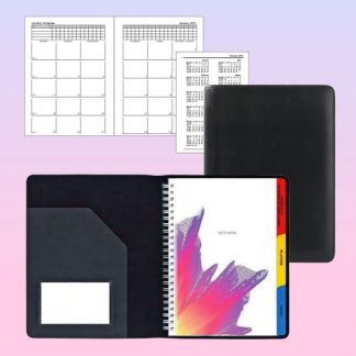 ORN0130 Wire-O Note Book Black PU Cover