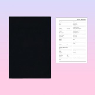 ORN0151 B5 Note Book - Black PVC Slot-in Cover