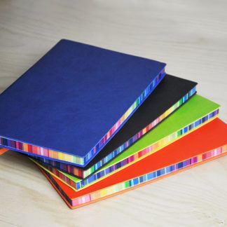 ORN0196 A5 Notebook with Rainbow Colour Side