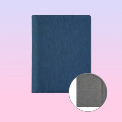 ORN0236 Professional Portfolio Blue Textured with Inner Grey Italy PU Cover
