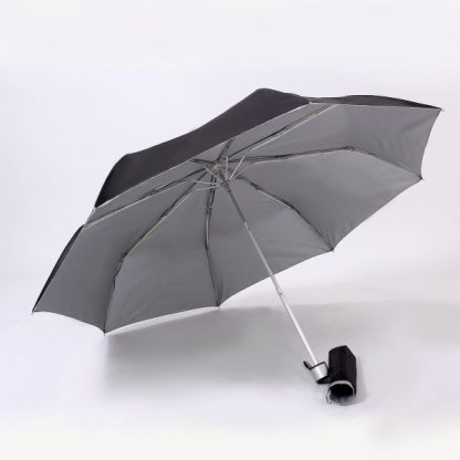 UMB0067 - 21" 3 Fold Windproof UV Umbrella - Black