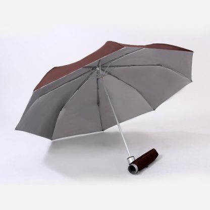 UMB0067 - 21" 3 Fold Windproof UV Umbrella - Brown