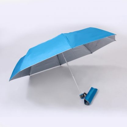UMB0094 – 21″ 3 Fold Windproof UV Umbrella - Light Blue