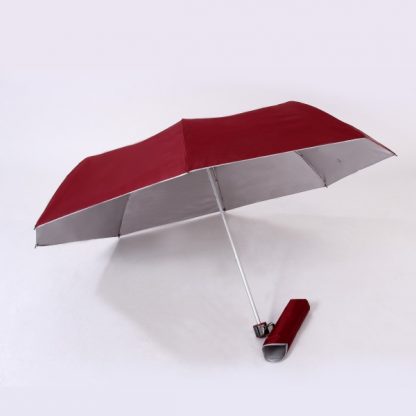UMB0094 – 21″ 3 Fold Windproof UV Umbrella - Maroon