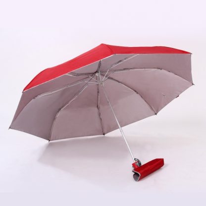UMB0094 – 21″ 3 Fold Windproof UV Umbrella - Red