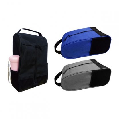 BG0843 Melange Nylon Shoe Bag with 2 Mesh Knit Side Pockets