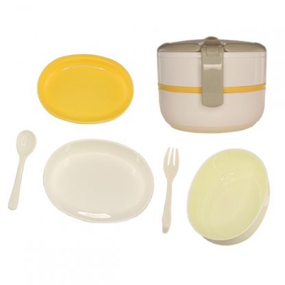 LSP0417 Two compartment Lunch Box with Spoon and Fork