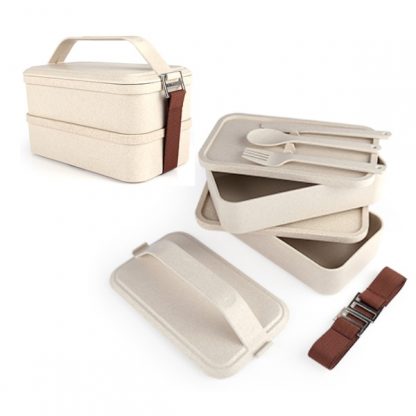 LSP0538 Two Tier Lunch Box with Cutlery Set