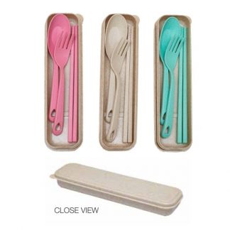 LSP0541 Wheat Fiber Cutlery Set with Box