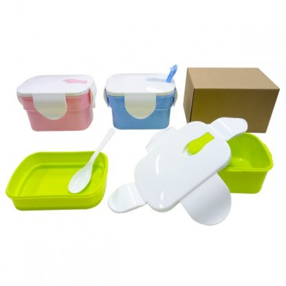 LSP0546 Two Tier Rectangular Lunch Box with Spoon