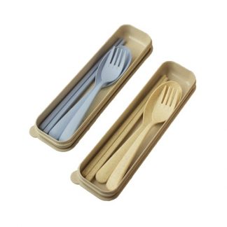 LSP0567 Wheat Chopstick with Fork & Spoon Set