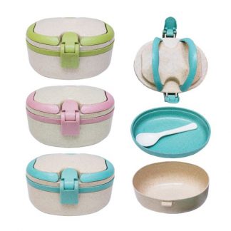 LSP0598 Wheat Fiber Lunch Box with Spoon