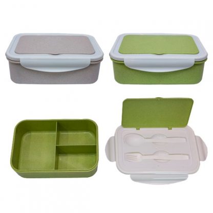 LSP0599 Wheat Fiber Lunch Box with Spoon & Fork