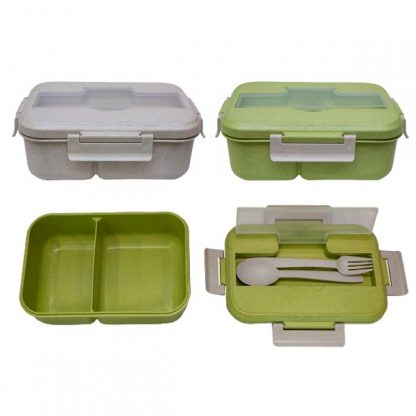 LSP0600 Wheat Fiber Lunch Box with Spoon & Fork