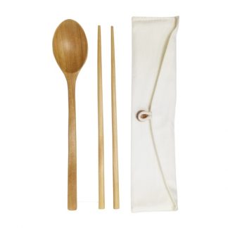 LSP0611 ECO-Friendly Wooden Cutlery in Cotton Pouch