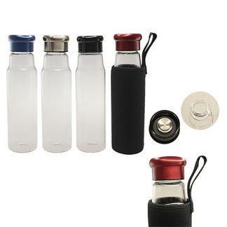 MGS0419 Glass Bottle with Black Neoprene Pouch - 550ml