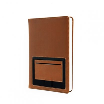ORN0259 A5 Hard Cover Notebook with Front Card & Pen Slot - Brown