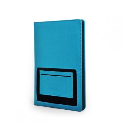 ORN0259 A5 Hard Cover Notebook with Front Card & Pen Slot - Light Blue