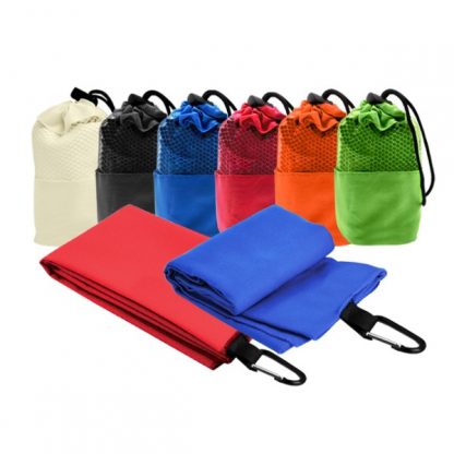 TWL0046 Microfibre Suede Sports Towel with Carabiner Hook