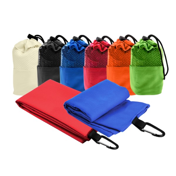 TWL0046 Microfibre Suede Sports Towel with Carabiner Hook - Corporate ...