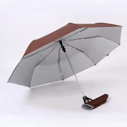 UMB0098 – 21″ Auto Open and Close Foldable UV Umbrella - Brown