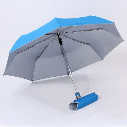 UMB0098 – 21″ Auto Open and Close Foldable UV Umbrella - Light Blue