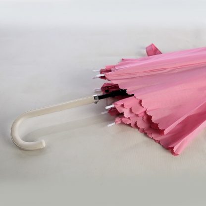 UMB0102 - 24" Pongee Lace Shaped Umbrella with Leather Handle - Handle