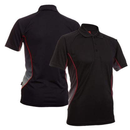 APP0082 Quick Dry Sublimation Printing Polo T-shirt - Black/Black-White (P/Red)