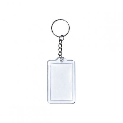 KEY0142 Acrylic Rectangle Shape Metal Keychain