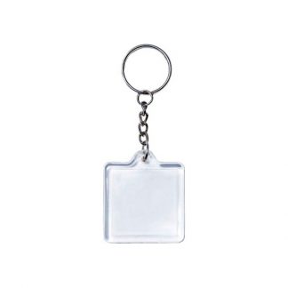 KEY0144 Acrylic Square Shape Metal Keychain