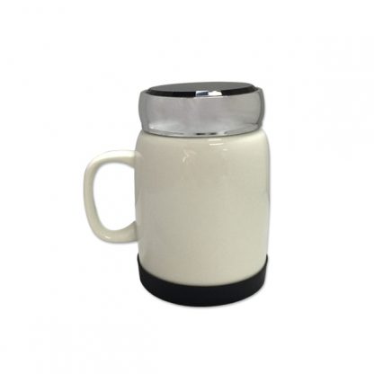 MGS0598 Porcelain Mug with Silver Lid & Silicon Base