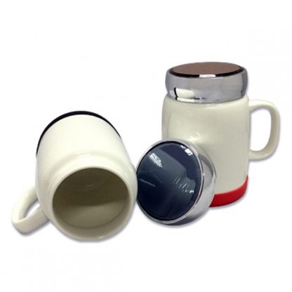 MGS0598 Porcelain Mug with Silver Lid & Silicon Base