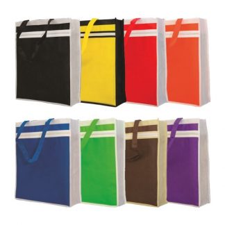 NWB0062 Zipper Front Pocket Non-Woven Bag