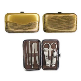 TT0333 - 7 piece Manicure Set in Shiny Gold