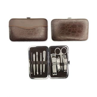 TT0359 – 9 piece Manicure Set in Brown PU Skin