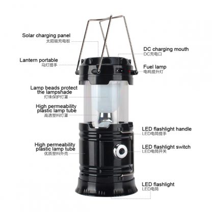 TT0368 Solar Rechargable Lantern Torch with USB