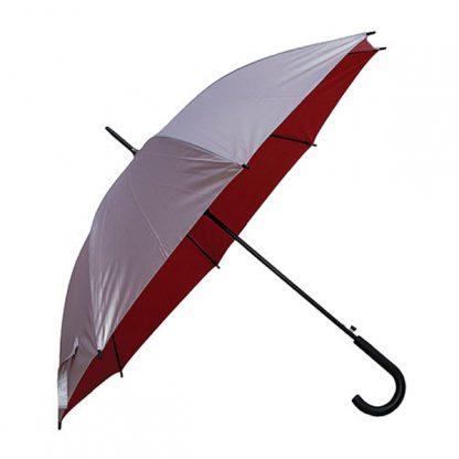 UMB0104 - 24" Silver Coated Umbrella with Crook Handle - Red