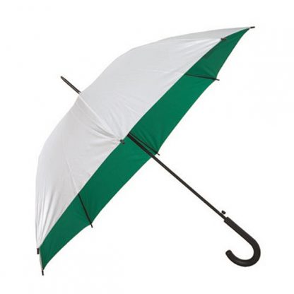 UMB0104 - 24" Silver Coated Umbrella with Crook Handle - Green