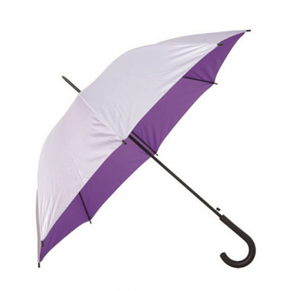 UMB0104 - 24" Silver Coated Umbrella with Crook Handle - Purple