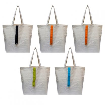BG1032 Foldable Canvas Shopping Bag with Coloured Strap