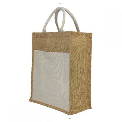 BG1037 Jute Bag with Front Pocket – Portrait