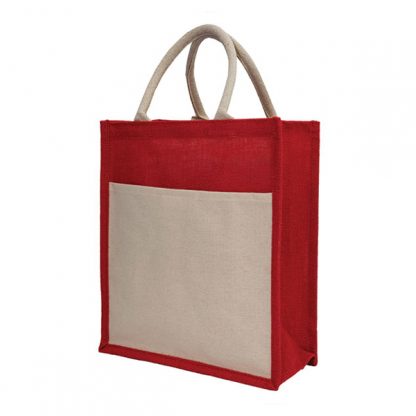 BG1037 Jute Bag with Front Pocket – Portrait